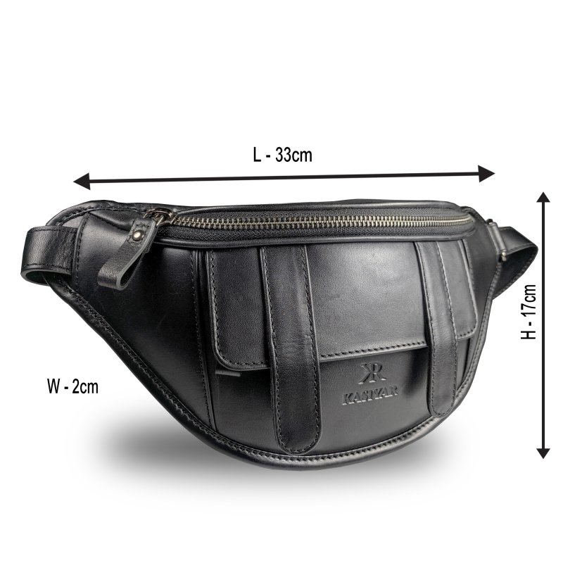 Kasiyar Leather Bum / Waist Bag Black