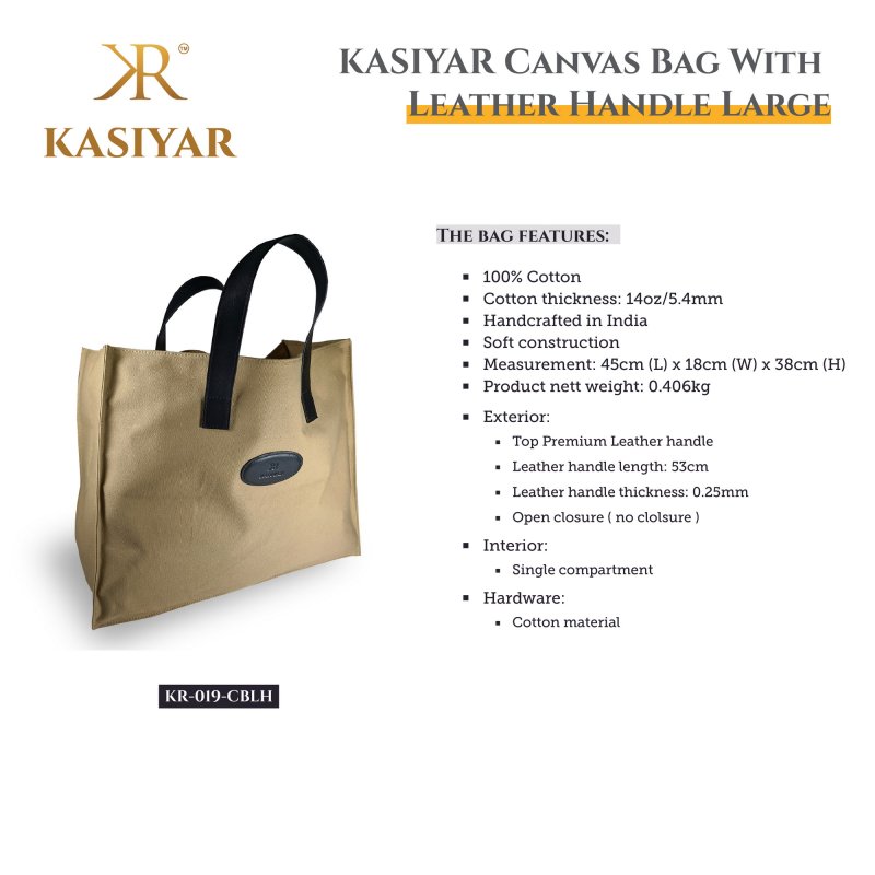 Kasiyar Leather Canvas Bag (Large)