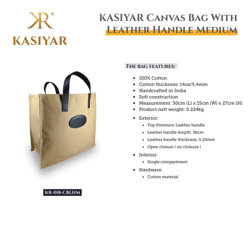 Kasiyar Leather Canvas Bag (Medium)