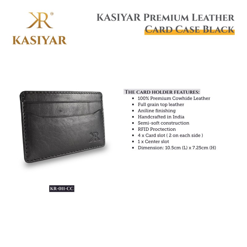 Kasiyar Leather Card Case Black