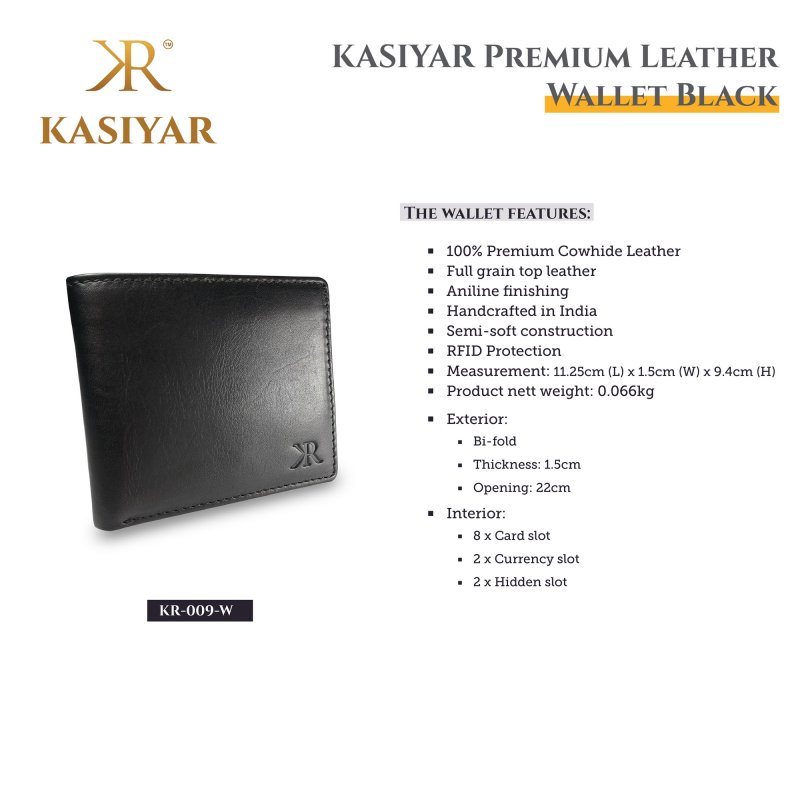 Kasiyar Leather Classic Wallet Black