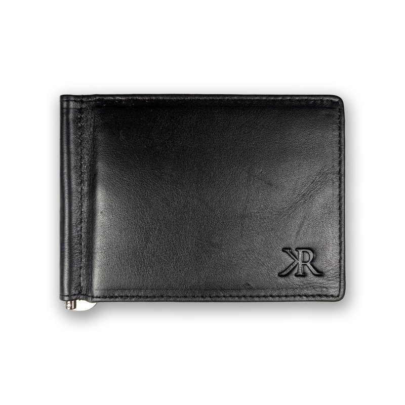 Kasiyar Leather Clipper Wallet Black