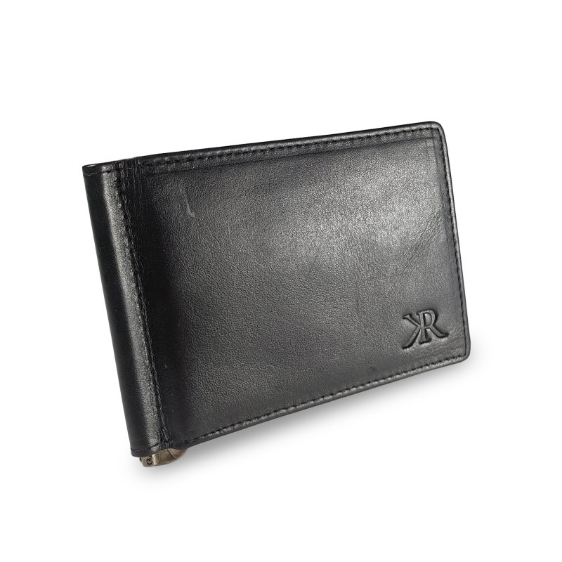 Kasiyar Leather Clipper Wallet Black