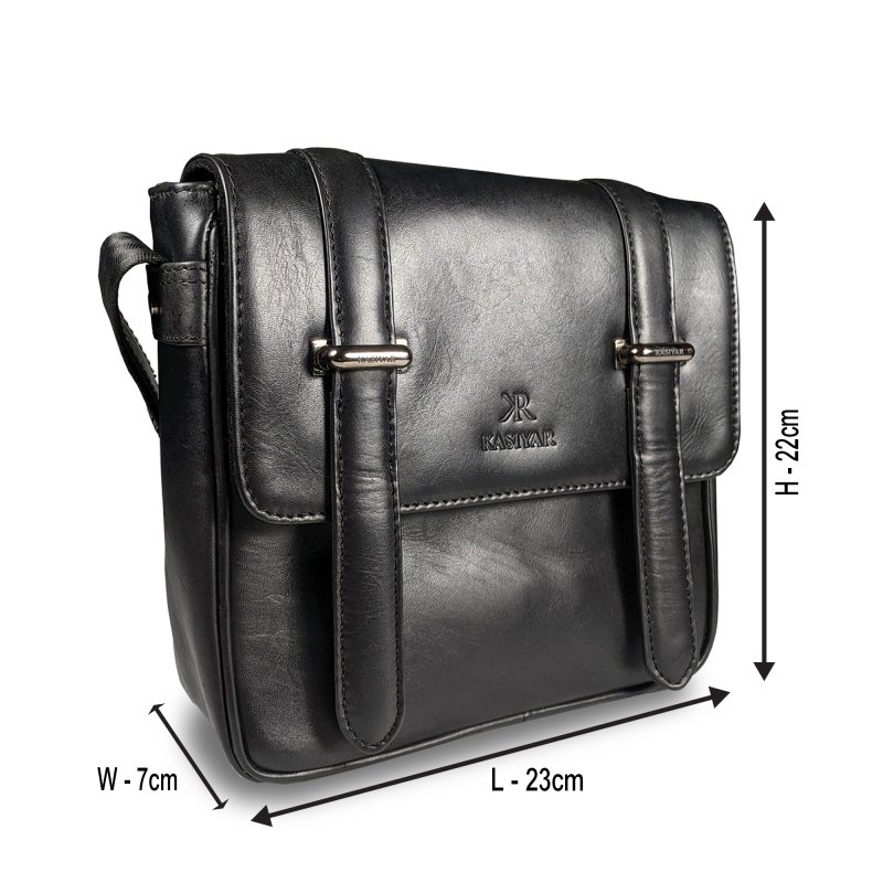 Kasiyar Leather Crossbody Bag Black