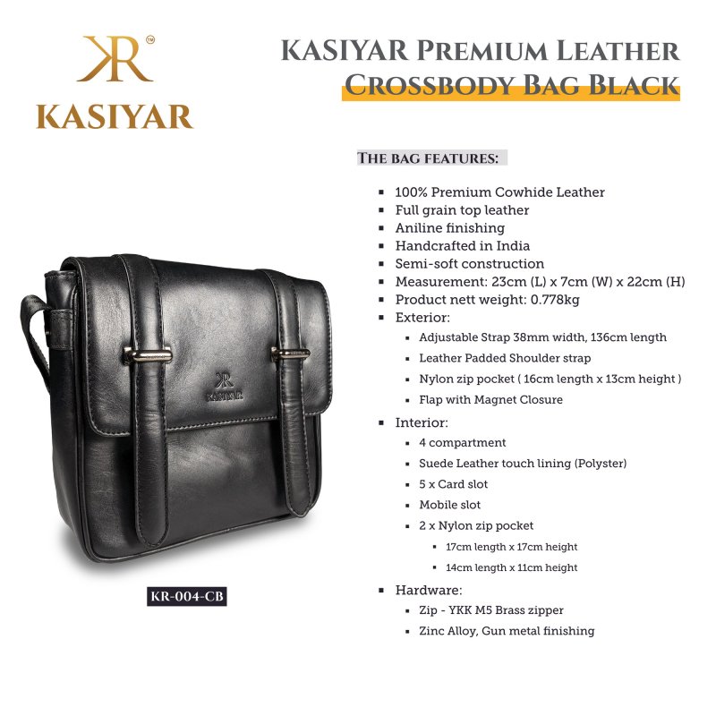 Kasiyar Leather Crossbody Bag Black