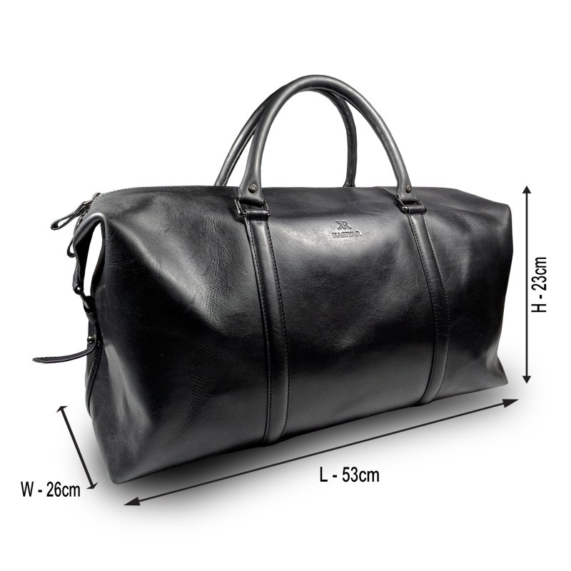 Kasiyar Leather Travel / Duffel Bag Black