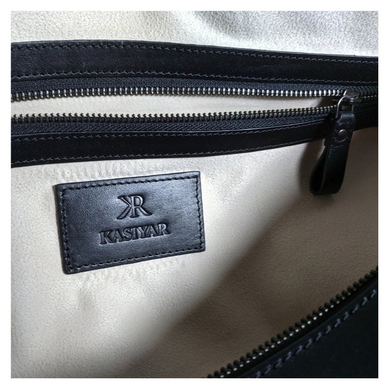 Kasiyar Leather Travel / Duffel Bag Black