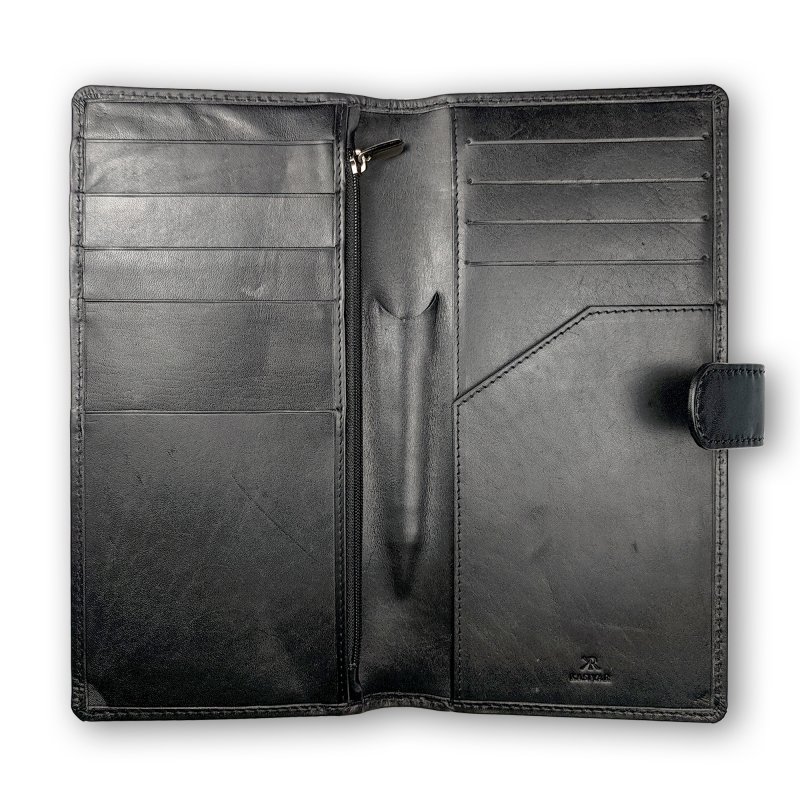Kasiyar Leather Travel Wallet Black
