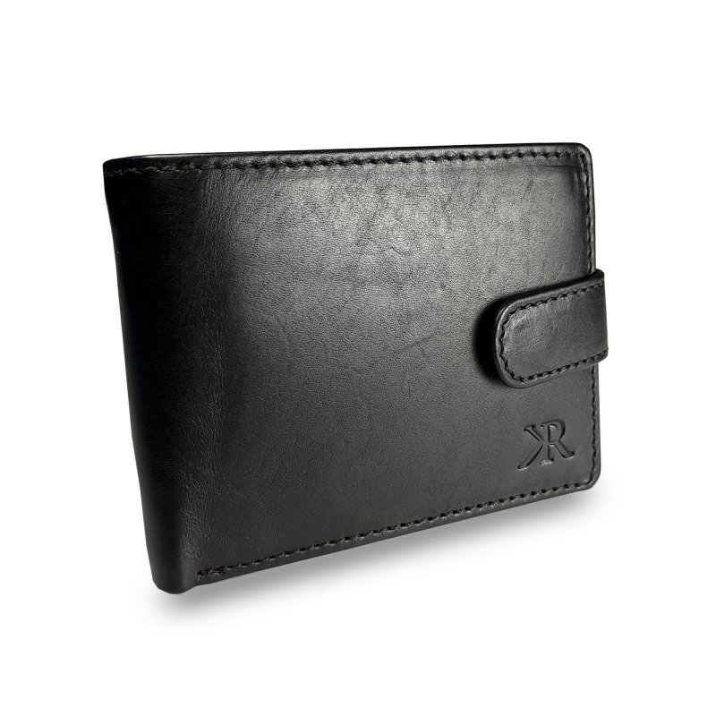 Kasiyar Leather Wallet With Top Loop Black